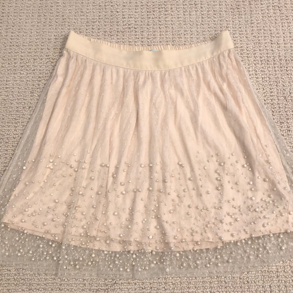 Kimchi Blue pull on skirt with pearls